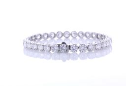 18ct White Gold Tennis Diamond Bracelet 17.00 Carats