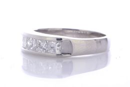 Platinum Channel Set Semi Eternity Diamond Ring 1.00 Carats