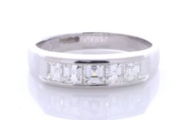 Platinum Semi Eternity Diamond Ring 1.01 Carats
