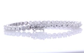 18ct White Gold Tennis Diamond Bracelet 5.00 Carats