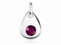 Sterling Silver Pendant June Birthstone 4mm Light Amethyst Crystal
