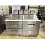 True Model TFP-64-24M-D-4 64" Refrigerated 24 Pan Sandwich/Salad Table w/ 4 Drawers