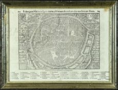 Stadtplan "Fribergum Misniae insignis ciuitas (Freiberg in Sachsen)"