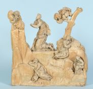 Jesus mit Engel und drei Jüngern am Ölberg
