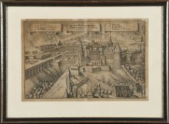 Heidelberg, Ansicht des Schlosses und des Gartens