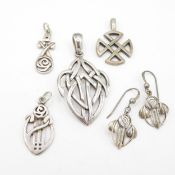 Collection of Sterling Silver Celtic Jewellery, inc. Pendants, Earrings x 5 (21.2g)