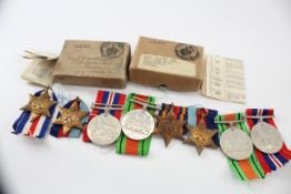 Boxed WW2 Medal Groups x 2 Inc Burma France Germany Star Etc - Boxed WW2 Medal Groups x 2 Inc