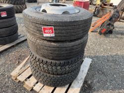 Lot of 4 Wheels and Tires 245/70R19.5 Toyo
