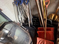 Assorted Snow Shovels and Long Handle Tools
