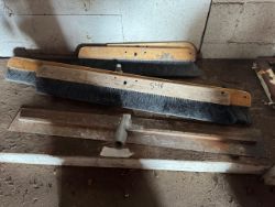 Assorted Push Brooms and Shop Cleaning Tools