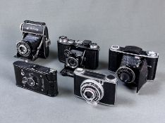 Konvolut von fünf Kameras, bestehend aus Contessa Nettel Piccolette mit Piccar 1:11 f=7,5cm, Zeiss