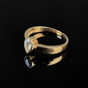Spinell Ring, 585/14K Gelbgold (punziert), Gesamtgewicht 5,07g, tropfenförmiger, facettierter, hell