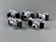 Konvolut von fünf Kameras, bestehend aus Voigtländer Prominent mit Viogtländer Nokton 1:1,5/50, Gol