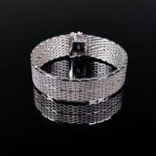 Armband, 750/18K Weißgold (punziert), 48,9g, durchbrochenes Band mit Kastenschloss, Armband-Länge 1