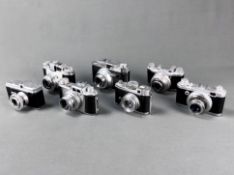 Konvolut von sieben verschiedenen Kameras, bestehend aus Adox mit Xenar 1:2,8/45, Super-Frankarette