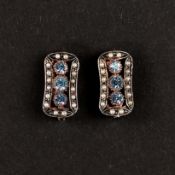 Art Deco Stil Ohrhänger, 925 Silber (punziert), vergoldet, Gesamtgewicht 9,42g, Klappohrbügel, Läng