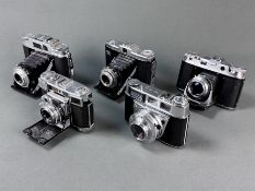 Konvolut von fünf Kameras, bestehend aus Kodak Retinette 1B, Agfa Isolette, Zeiss Ikon Nettar mit N