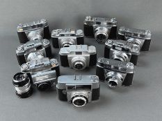 Konvolut Kameras, 10 Teile, bestehend aus 6 Agfa- und 4 Kodak-Kameras mit verschiedenen Objektiven,