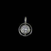 Brillant Anhänger, 585/14K Weißgold (punziert), Gesamtgewicht 1,26g, Brillant 0,33ct. I/si1, Länge 