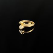 Brillantring, 750/18K Gelbgold (getestet), Gesamtgewicht 5,1g, Brillant um 0,1ct., Ringgröße 53