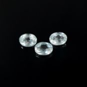 3 Aquamarine je facettierte Ovale, zusammen um 11,7ct.