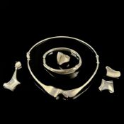 Schmuckset, Lapponia, 7 Teile, 925 Silber (punziert), Gesamtgewicht ca. 97g, Collier, Armband, Paar