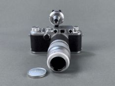 Kamera Leica lIf Nr. 451936, Ernst Leitz Wetzlar, mit Objektiv Hektor 1:4,5 f=135mm Nr. 1441462, Re