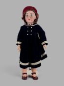 Puppenmädchen, um 1910, am Hinterkopf bezeichnet "1904-1915, A. & M., Made in Austria", Porzellan-K