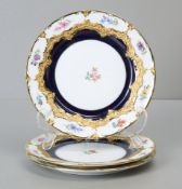Meissen B-Form 3 Kuchenteller, kobaltblau, Streublume, 1. Wahl
