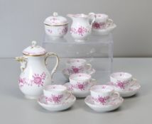 Meissen Mokkaservice 6 Personen, Indische Malerei, 1. Wahl
