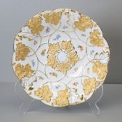 Meissen Prunkteller, weiß mit Streublumen