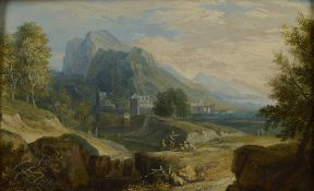 Beich, Joachim Franz: Berglandschaft mit Personenstaffage, monogrammiert