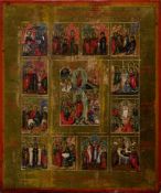 Russische Festtagsikone, 19. Jhdt., restauriert