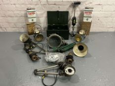 Mixed Lot Castrol Gear Oil Cans Industrial Angle poise Lamps Etc