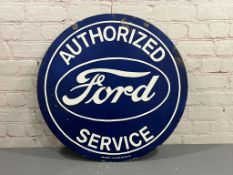 Ford Authorized Service Circular Enamel Sign