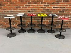 Set of Six Industrial Made Metal Stools