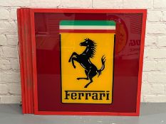 Ferrari Illuminated Wall Mounted Double Sided Sign