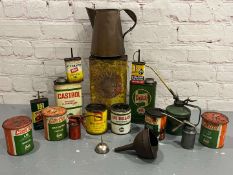 Quantity of Castrol, Shell Grease and Oil Cans