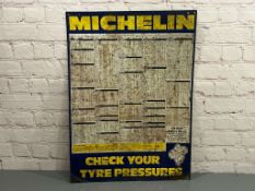 Michelin Tyre Pressure Chart Tin Sign