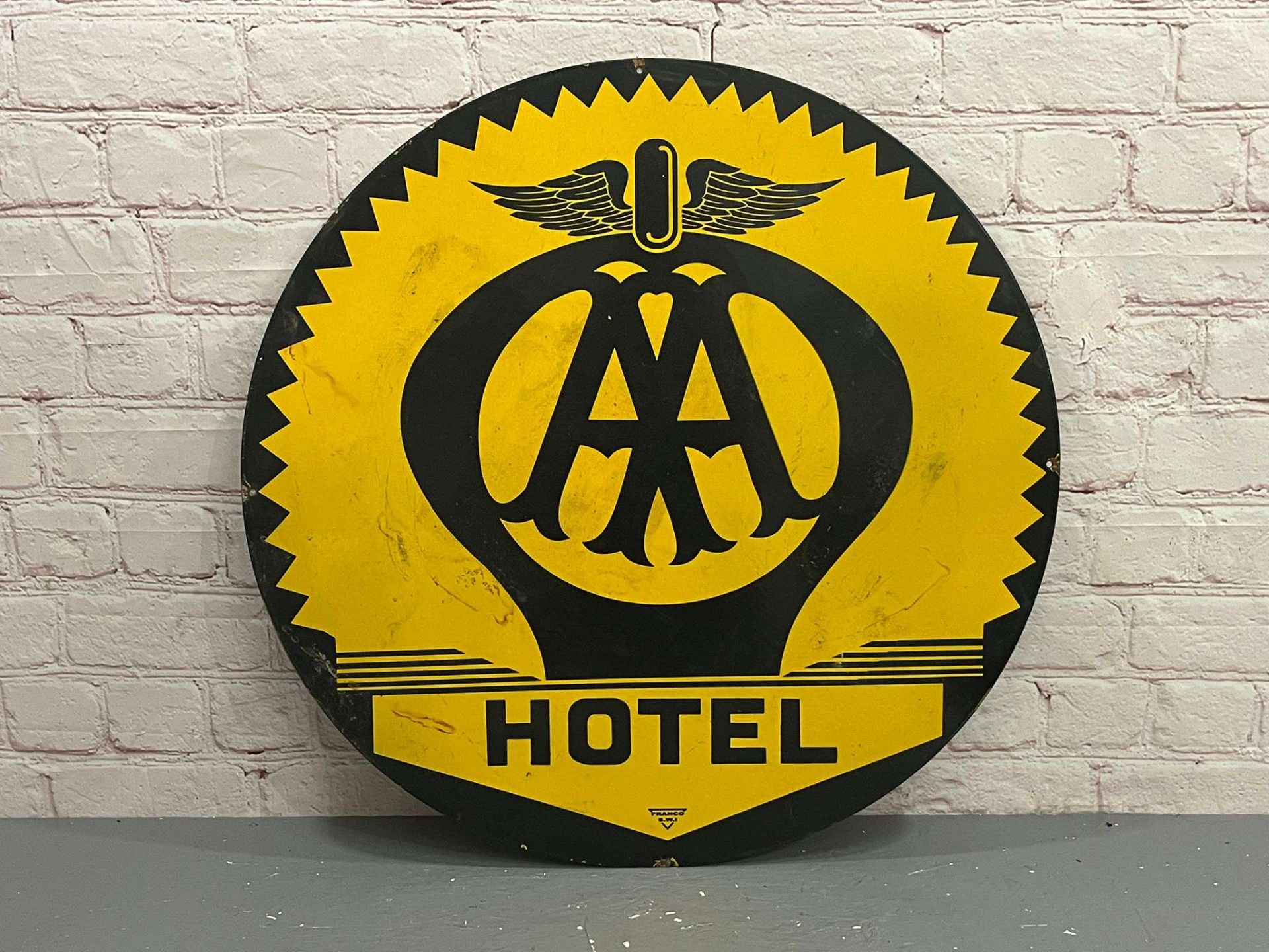 AA Hotel Circular Enamel Sign