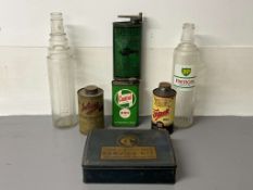 Mixed Lot of Oil Bottles, Cans Etc