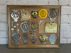 Ten Framed AA Badges, To Include Stenson Cooke Etc