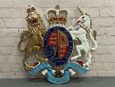 Cast Iron Painted Royal Coast of Arms
