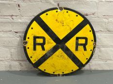 Rail Road Crossing Enamel Sign