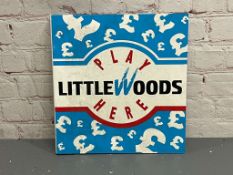 Play Littlewoods Here Plastic Flange Sign
