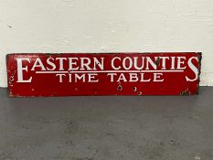Eastern Counties Time Table Enamel Sign
