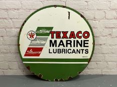 Texaco Marine Lubricants Circular Enamel Sign
