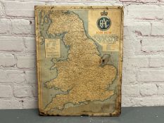 RAC Road Map Sign on Board