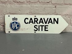 RAC Caravan Site Directional Enamel Sign
