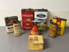 Mixed Lot of Vintage Oil Cans&nbsp;
